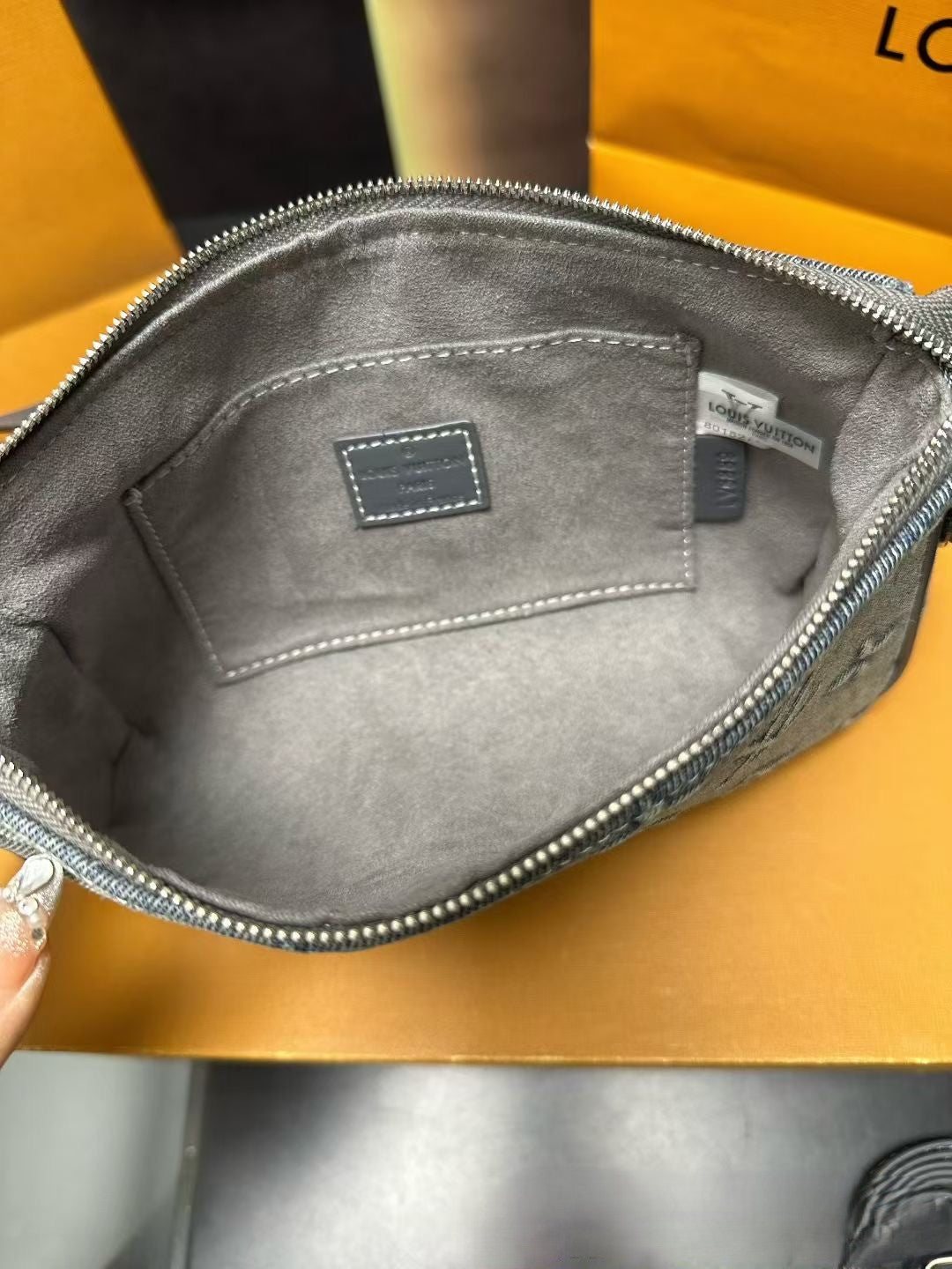 Louis Vuitton Mini Shoulder Bag – Grey Denim Monogram with Silver Hardware