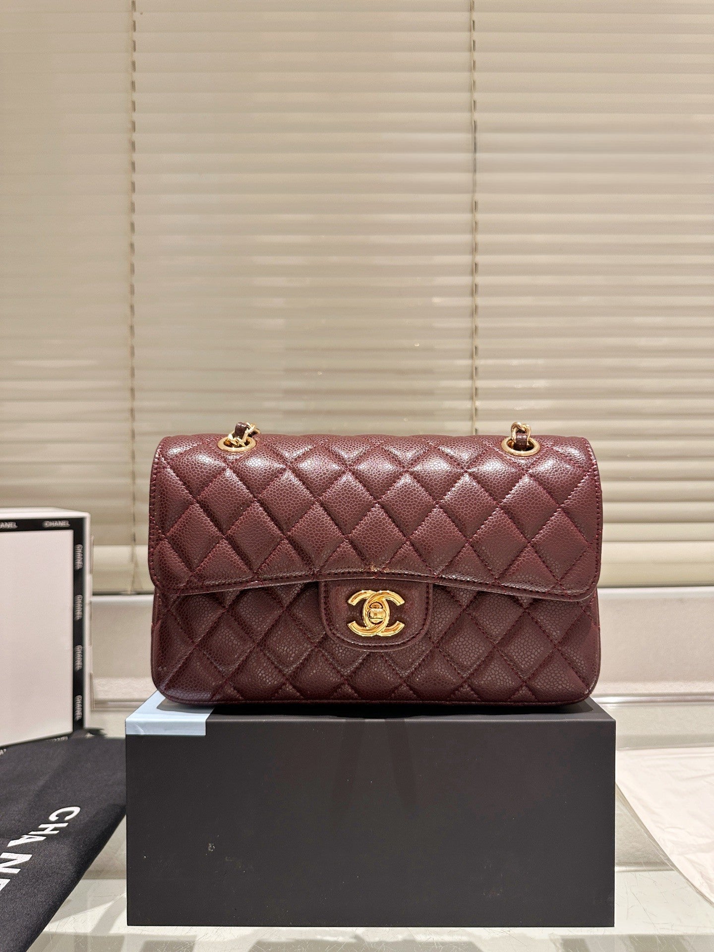 Chanel 23 Gold Buckle Flap Bag Quilted Leather