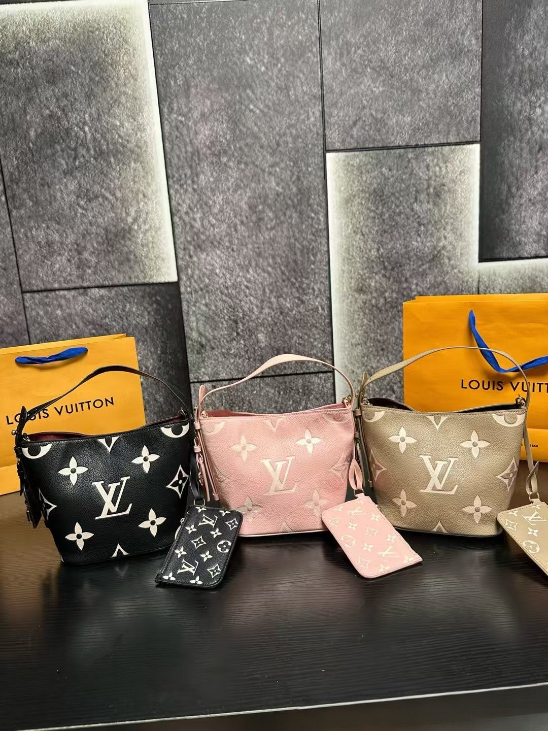 Louis Vuitton Bucket Bag Set – Monogram Canvas with Matching Pouch
