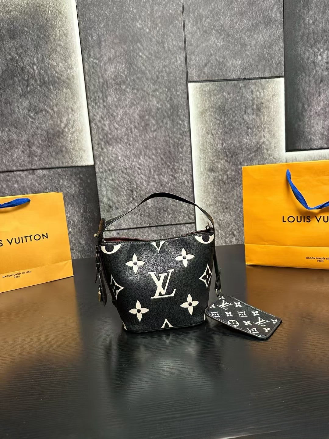 Louis Vuitton Bucket Bag Set – Monogram Canvas with Matching Pouch