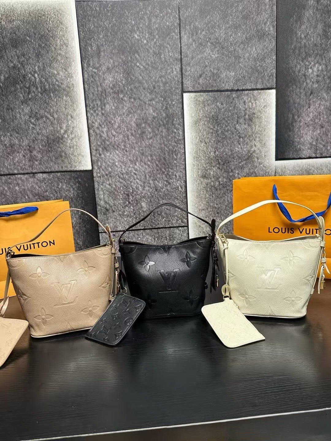 Louis Vuitton Embossed Monogram Shoulder Bag Set – With Matching Wallet