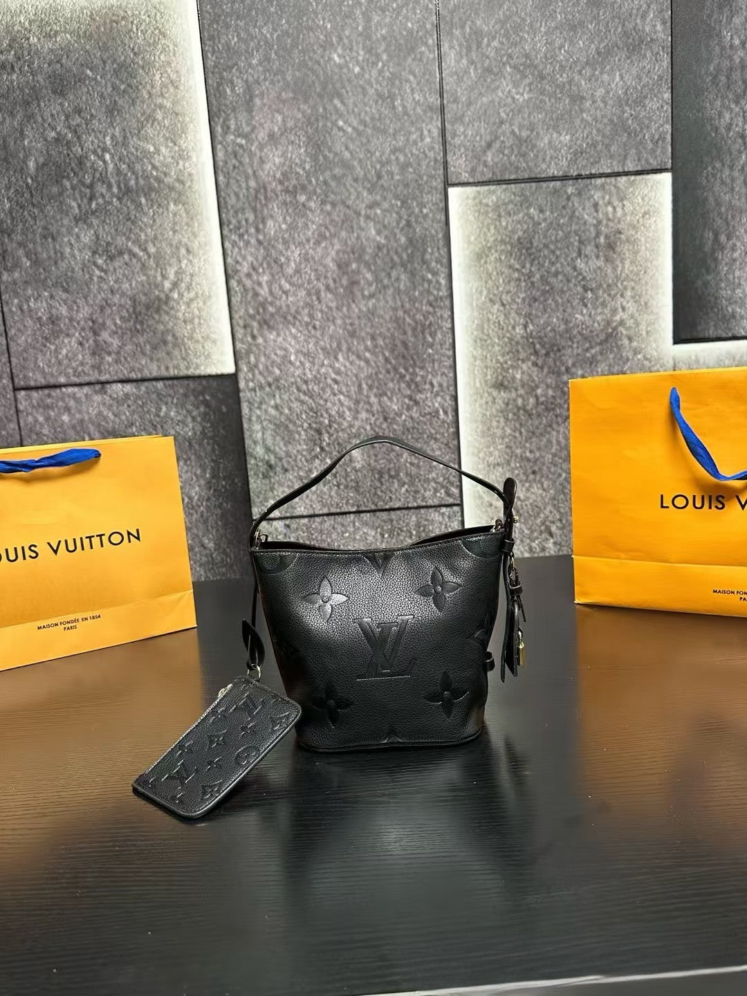 Louis Vuitton Embossed Monogram Shoulder Bag Set – With Matching Wallet