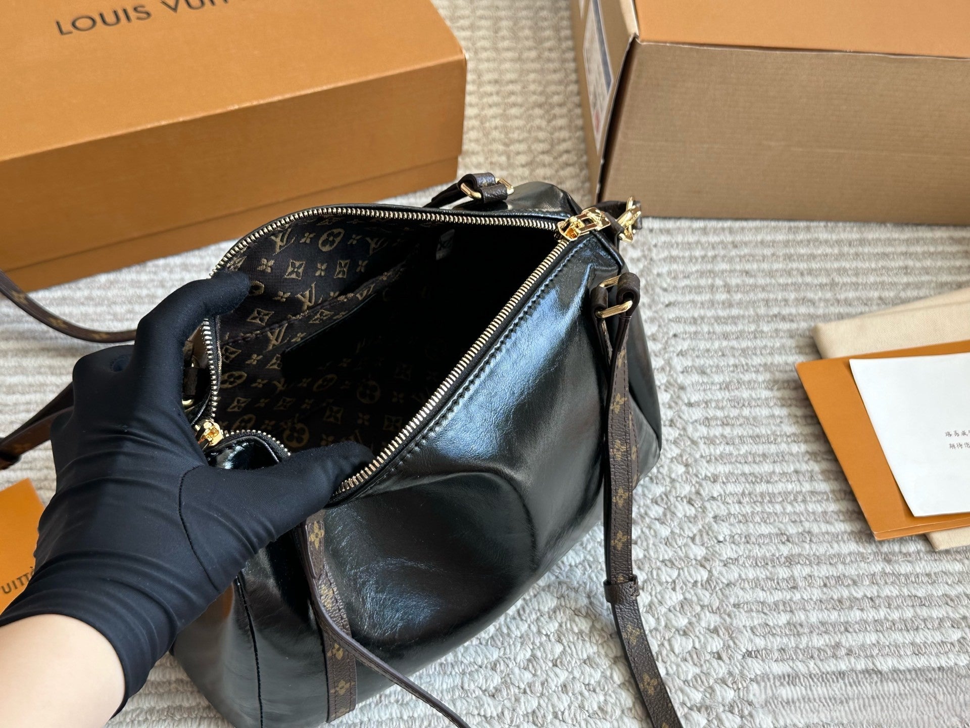 Louis Vuitton Shoulder Bag | Black Monogram with Gold Hardware