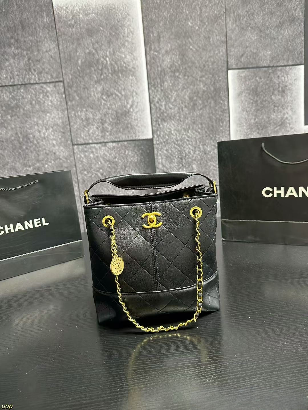 Chanel Quilted Bucket Handbag