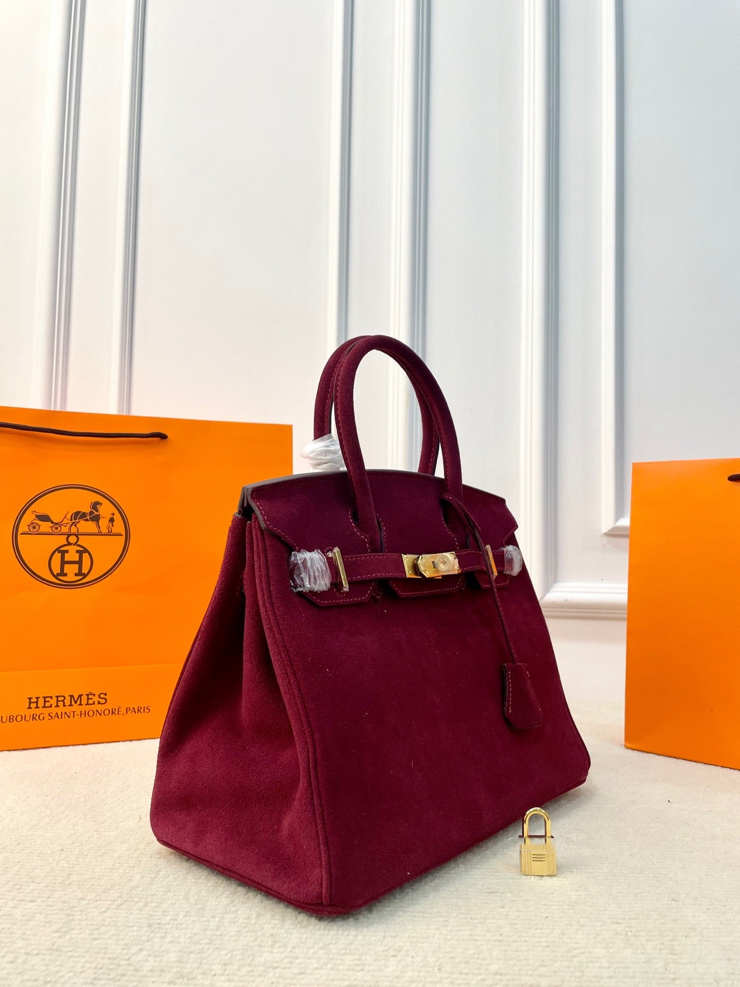 Hermès Birkin 25 – Suede & Swift Leather with Gold Hardware