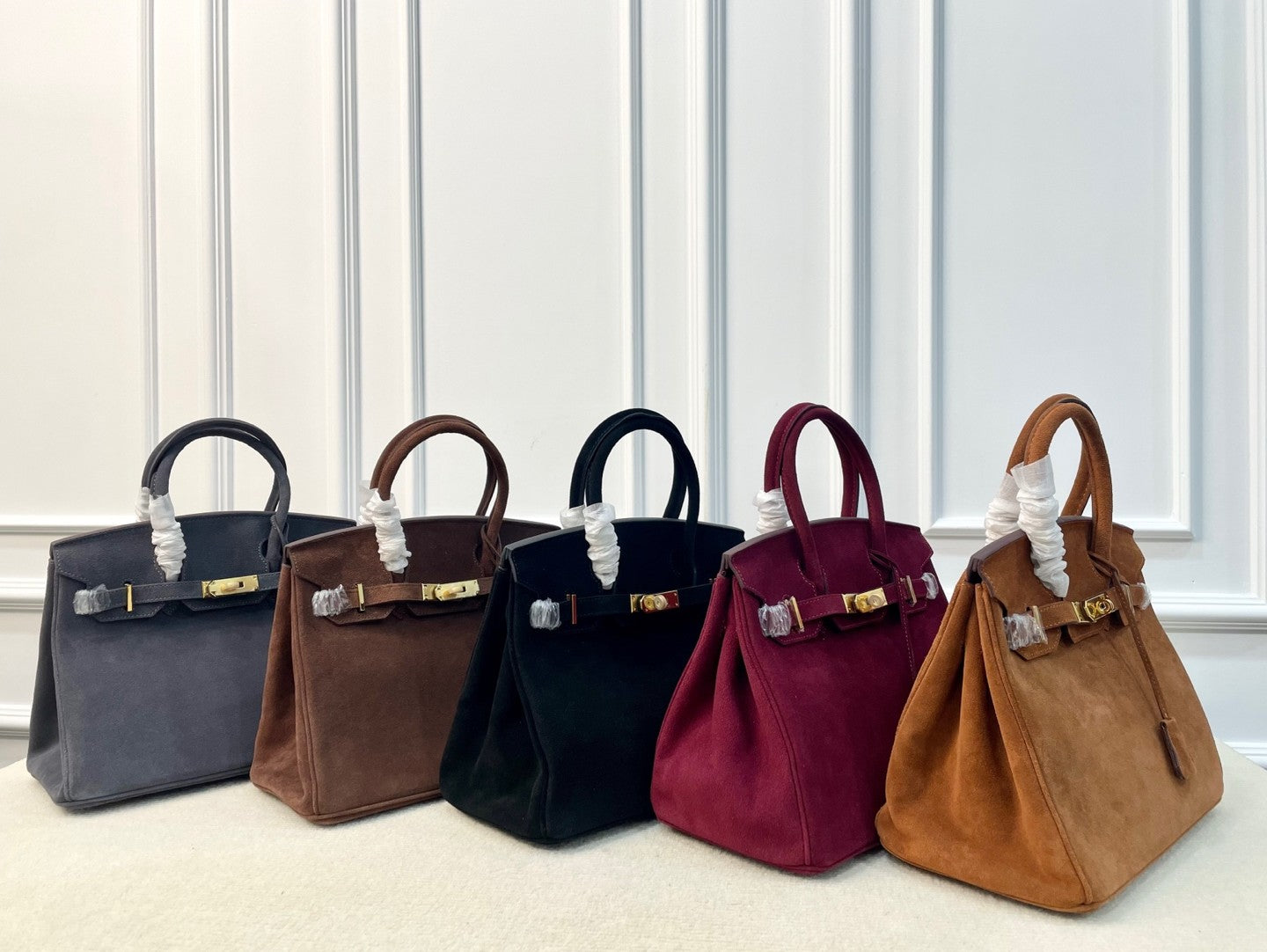 Hermès Birkin 25 – Suede & Swift Leather with Gold Hardware