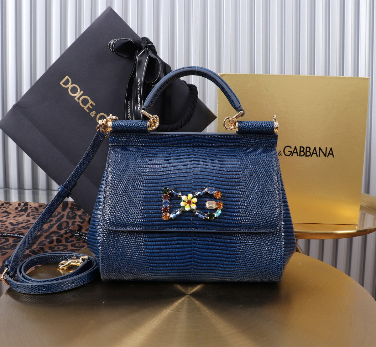Dolce & Gabbana Embellished Handbag – Jeweled DG & Bow Motifs
