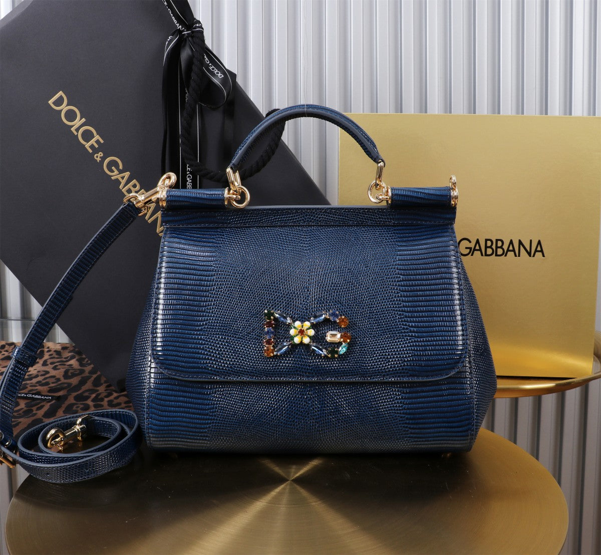 Dolce & Gabbana Embellished Handbag – Jeweled DG & Bow Motifs