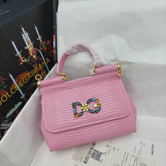 Dolce & Gabbana Embellished Handbag – Jeweled DG & Bow Motifs