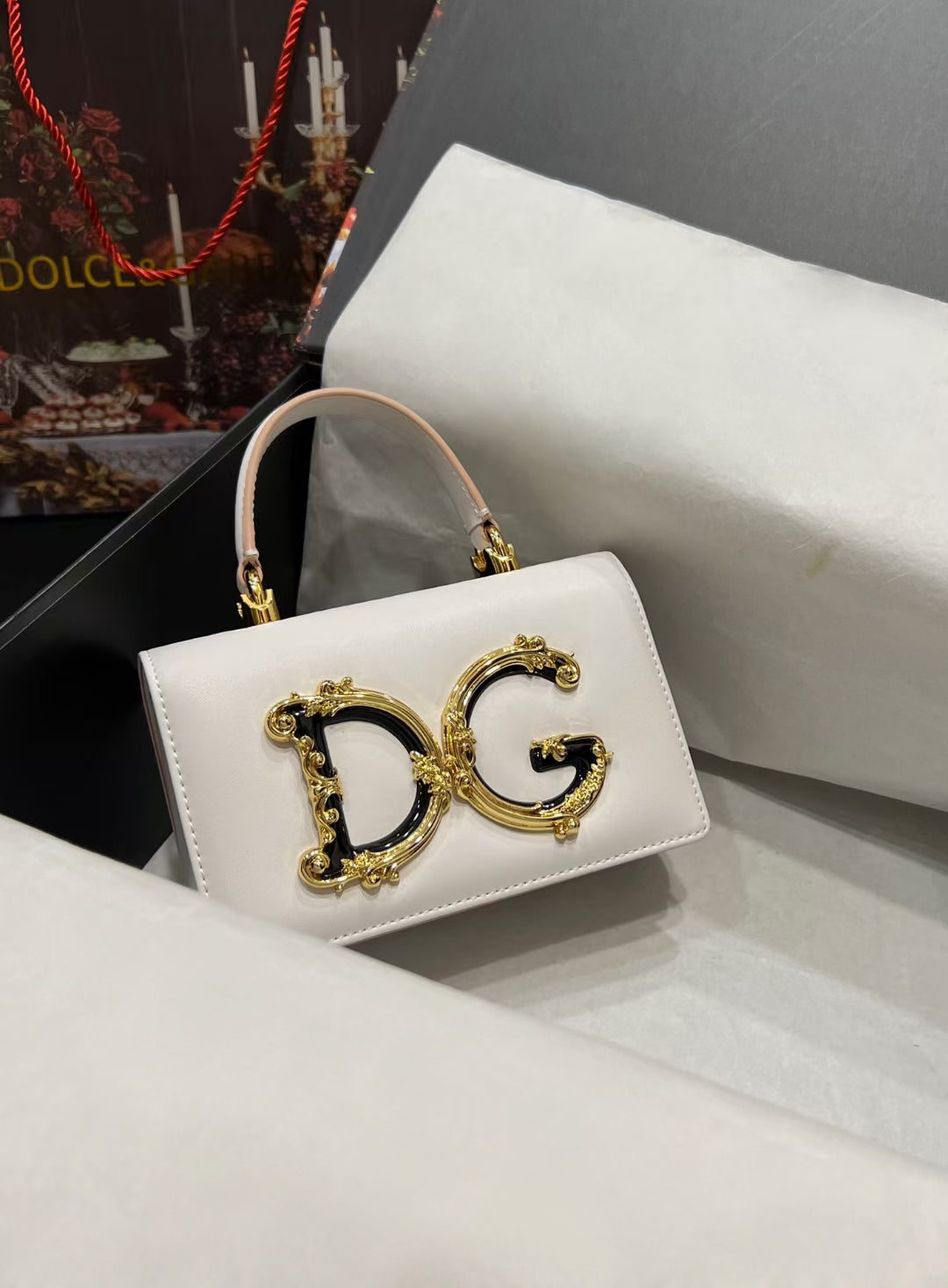 Dolce & Gabbana DG Logo Handbag with Ornate Gold Emblem