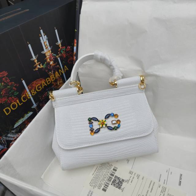 Dolce & Gabbana Embellished Handbag – Jeweled DG & Bow Motifs